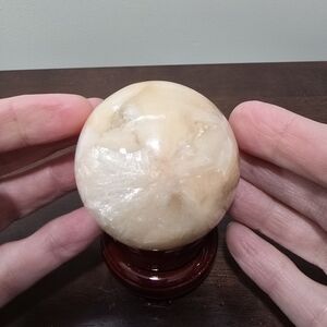 Peach Stilbite Crystal Sphere #C